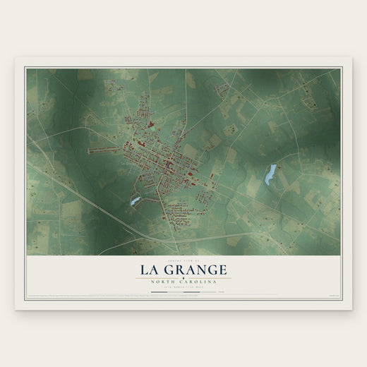 La Grange, North Carolina map print, the full design