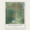 South Jacksonville, Illinois map print, the full design
