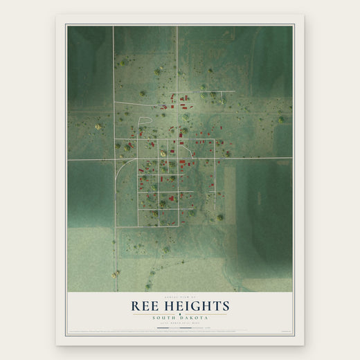 Ree Heights, South Dakota map print, the full design