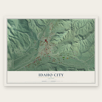 Idaho City, Idaho map print, the full design