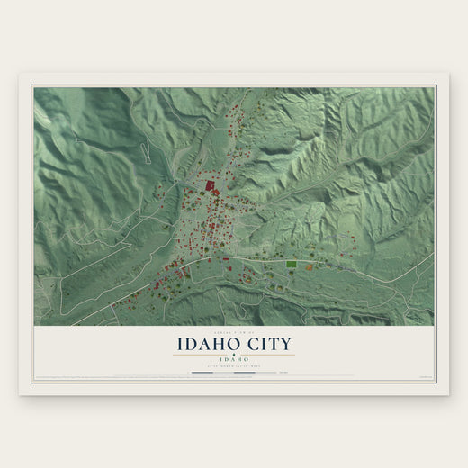 Idaho City, Idaho map print, the full design