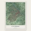 Lynchburg, Virginia map print, the full design