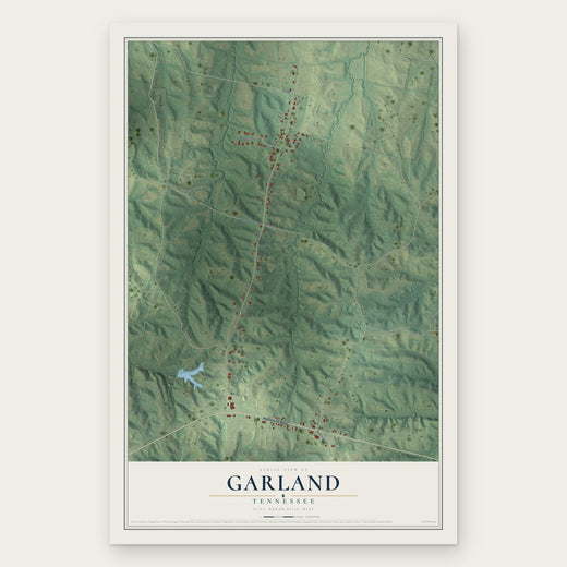Garland, Tennessee map print, the full design