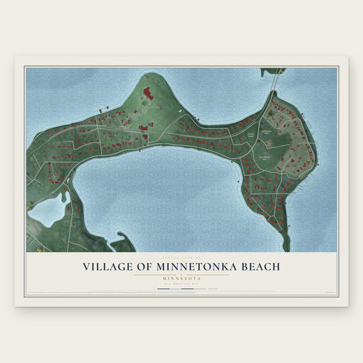 Village of Minnetonka Beach, Minnesota map print, the full design