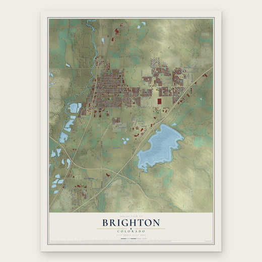 Brighton, Colorado map print, the full design