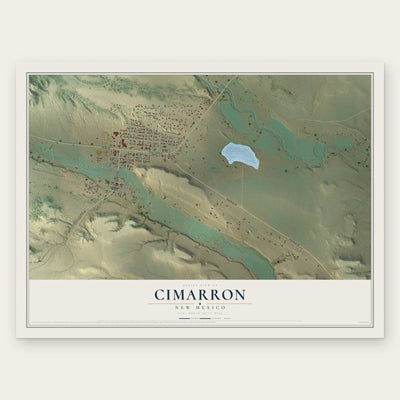 Cimarron, New Mexico map print, the full design