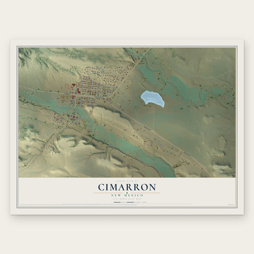 Cimarron, New Mexico map print, the full design