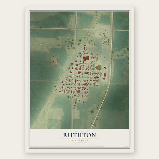 Ruthton, Minnesota map print, the full design
