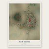 New Home, Texas map print, the full design