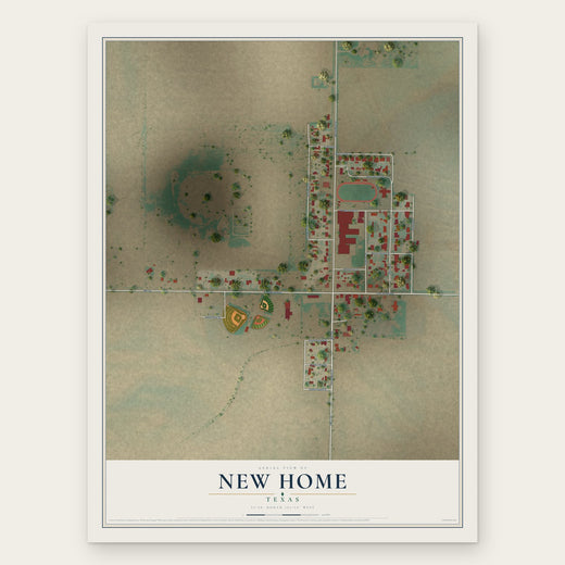 New Home, Texas map print, the full design
