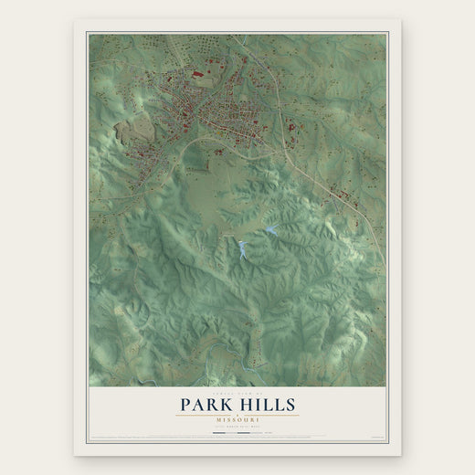 Park Hills, Missouri map print, the full design