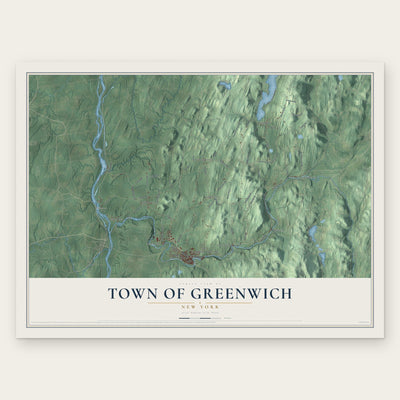 Town of Greenwich, New York map print, the full design