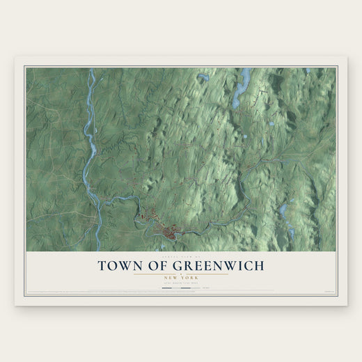 Town of Greenwich, New York map print, the full design