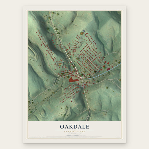 Oakdale, Pennsylvania map print, the full design