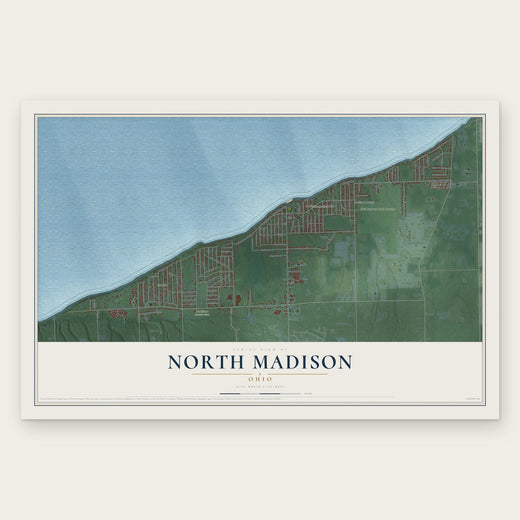North Madison, Ohio map print, the full design