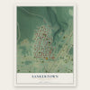 Sankertown, Pennsylvania map print, the full design