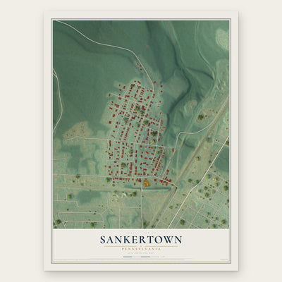 Sankertown, Pennsylvania map print, the full design