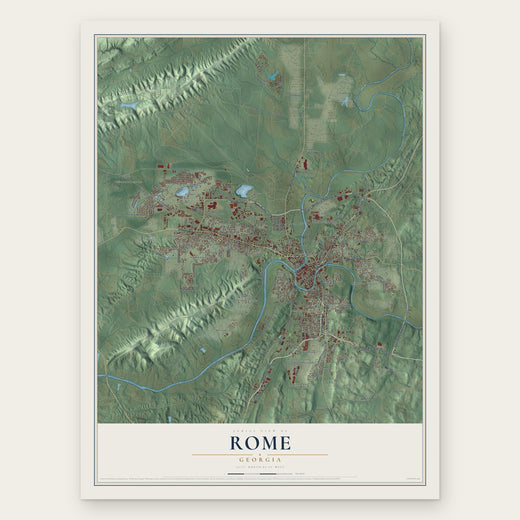 Rome, Georgia map print, the full design