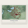 Notre Dame, Indiana map print, the full design