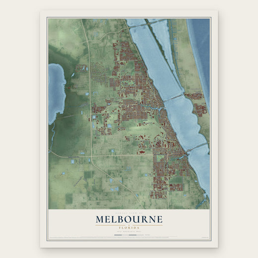 Melbourne, Florida map print, the full design