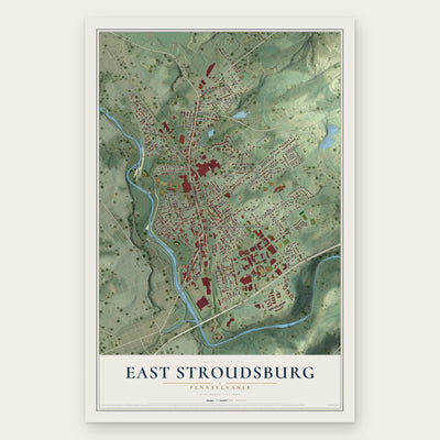 East Stroudsburg, Pennsylvania map print, the full design