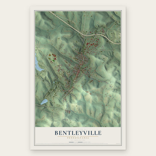 Bentleyville, Pennsylvania map print, the full design