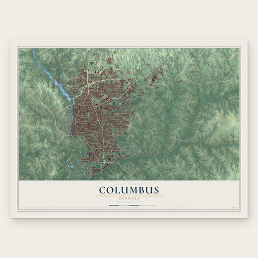 Columbus, Georgia map print, the full design