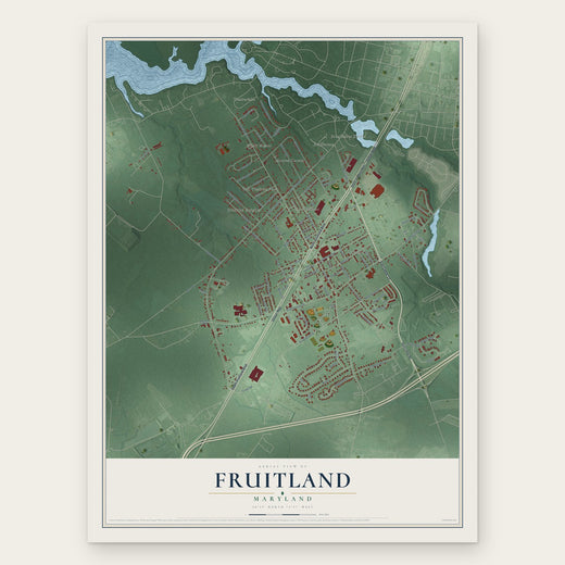 Fruitland, Maryland map print, the full design