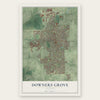 Downers Grove, Illinois map print, the full design