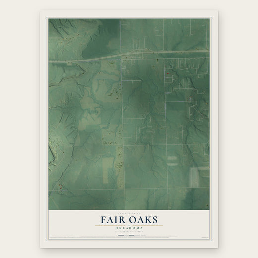 Fair Oaks, Oklahoma map print, the full design