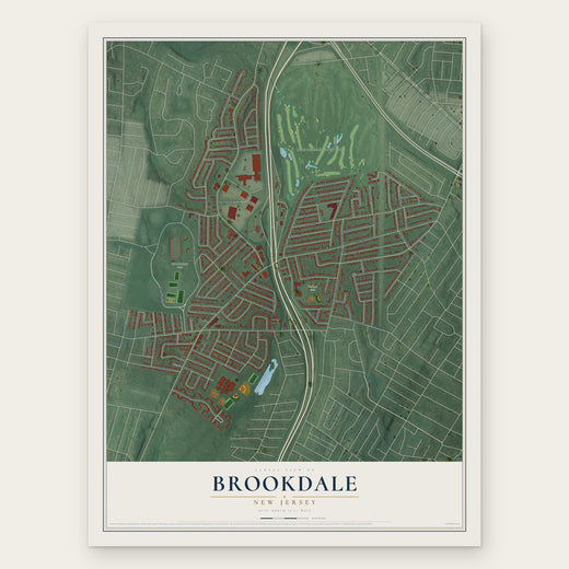 Brookdale, New Jersey map print, the full design