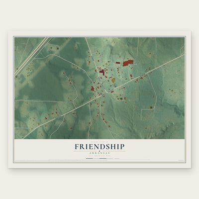 Friendship, Arkansas map print, the full design