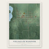 Hanover, Michigan map print, the full design