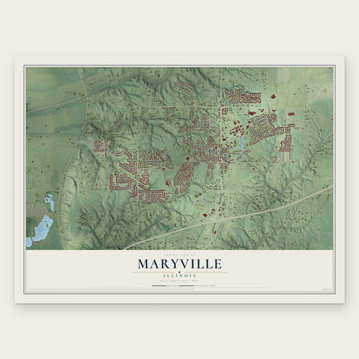 Maryville, Illinois map print, the full design