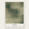 Lankin, North Dakota map print, the full design