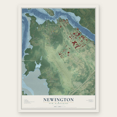 Newington, New Hampshire map print, the full design