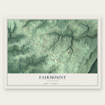 Fairmount, Tennessee map print, the full design