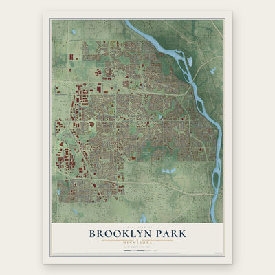 Brooklyn Park, Minnesota map print, the full design
