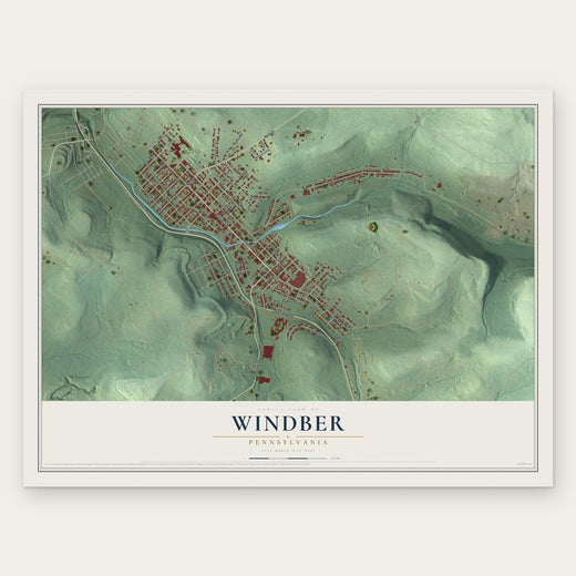 Windber, Pennsylvania map print, the full design