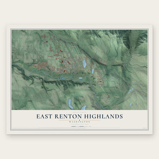 East Renton Highlands, Washington map print, the full design