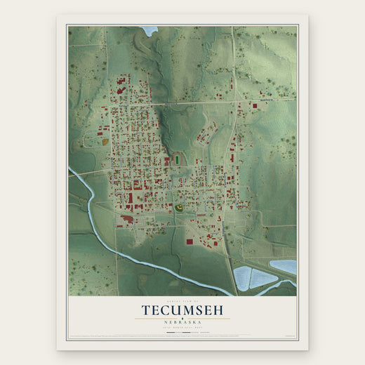 Tecumseh, Nebraska map print, the full design