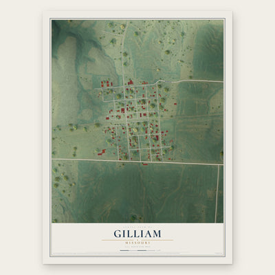 Gilliam, Missouri map print, the full design