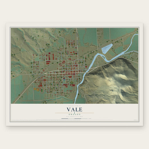 Vale, Oregon map print, the full design