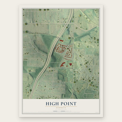 High Point, Georgia map print, the full design