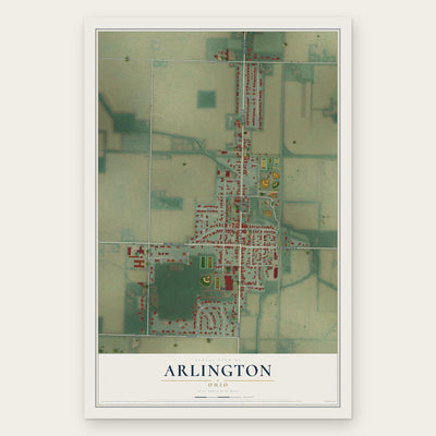 Arlington, Ohio map print, the full design