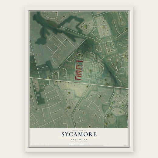 Sycamore, Kentucky map print, the full design