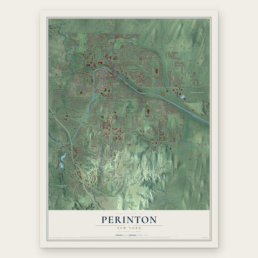 Perinton, New York map print, the full design