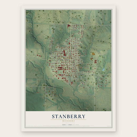 Stanberry, Missouri map print, the full design
