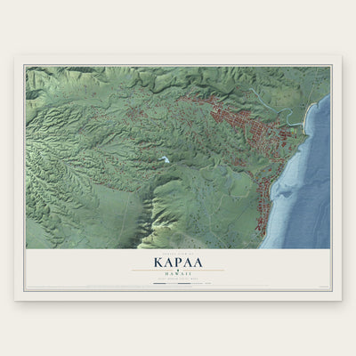 Kapaa, Hawaii map print, the full design