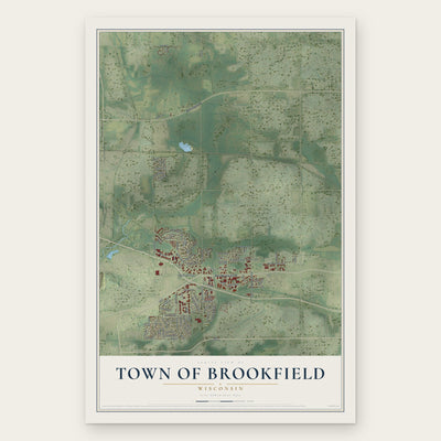 Town of Brookfield, Wisconsin map print, the full design